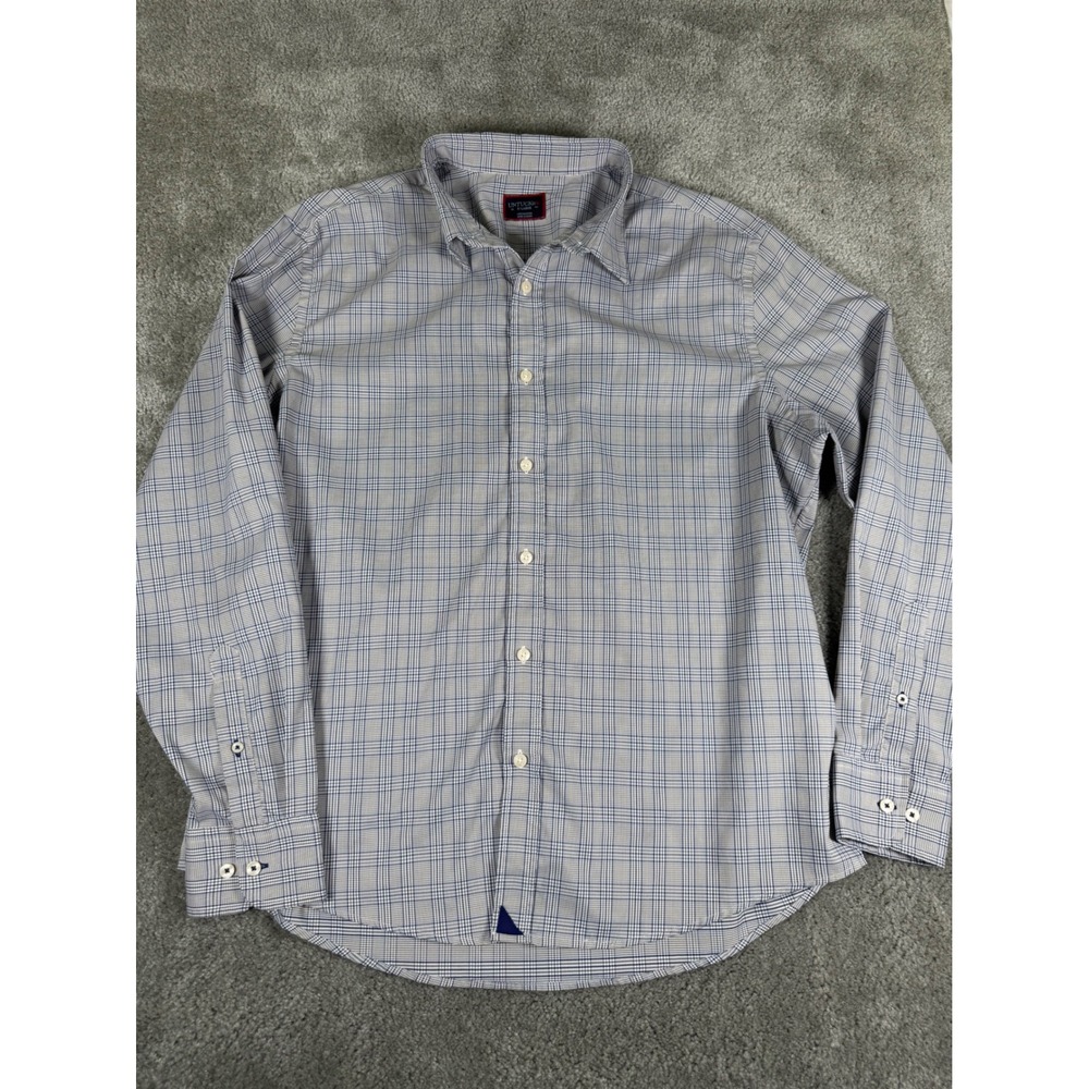 UNTUCKit Levins Shirt Mens XL Gray Plaid Long Sleeve Button Down 41182 Polyester